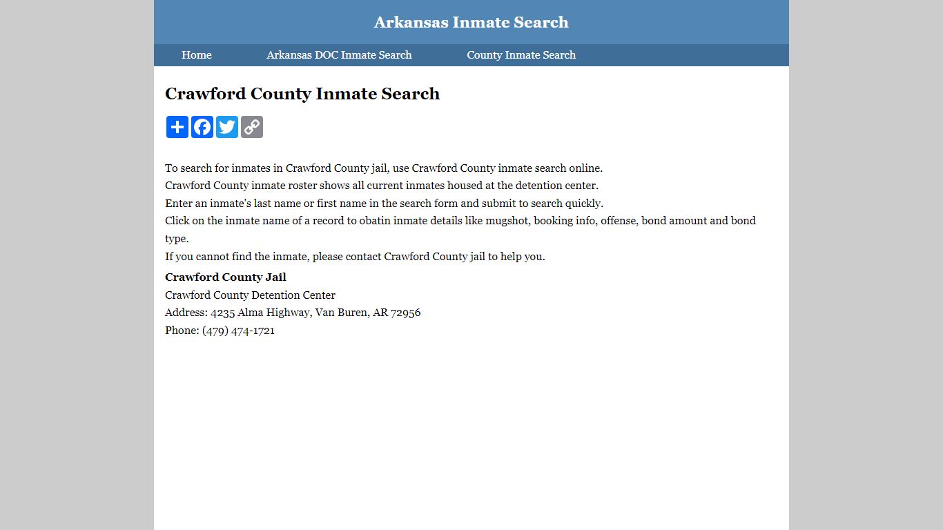 Crawford County Inmate Search